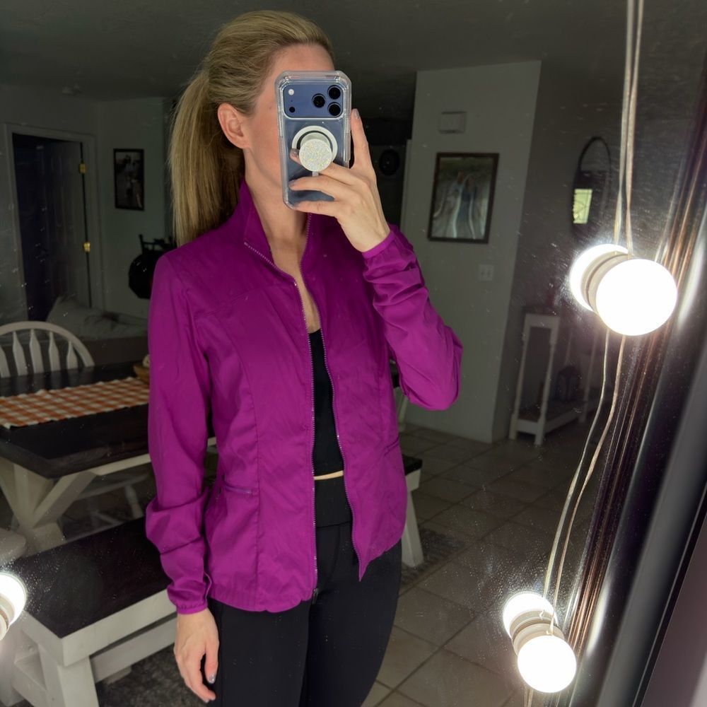 Fabletics Mulberry Purple Ninety Six Lightweight Windbreaker Jacket